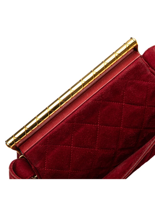 Pre-Loved by Azura Reborn - Pre-Loved Quilted Suede Metal Frame Handbag