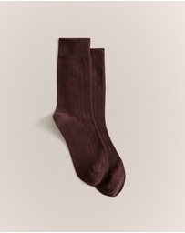 Trenery - Dot Rib Crew Sock in Espresso