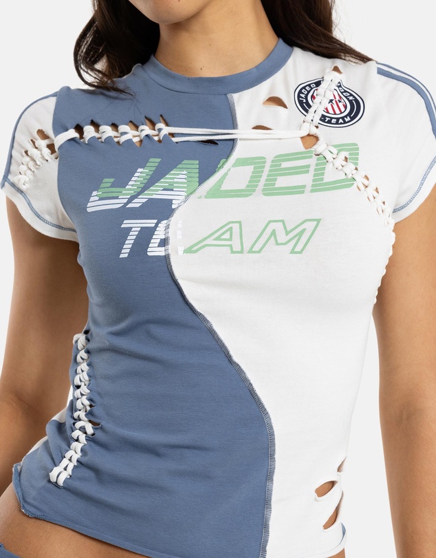 Jaded London - Macrame Spliced Football Top