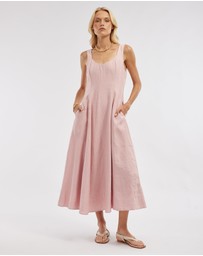 Amelius - Anna Panelled Linen Midi Dress