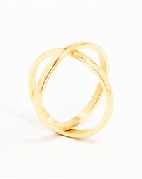 Lovisa - Waterproof Gold Plated Stainless Steel Intertwined Stacked Ring