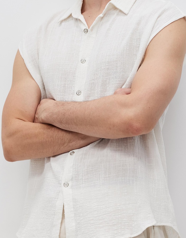 Merlino Street - Cotton Rami Sleeveless Shirt