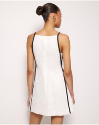 AERE - Tova Contrast Linen Mini Dress