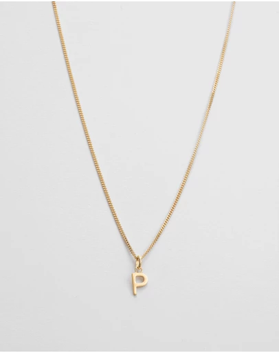 Kirstin Ash - P Outline Initial Necklace