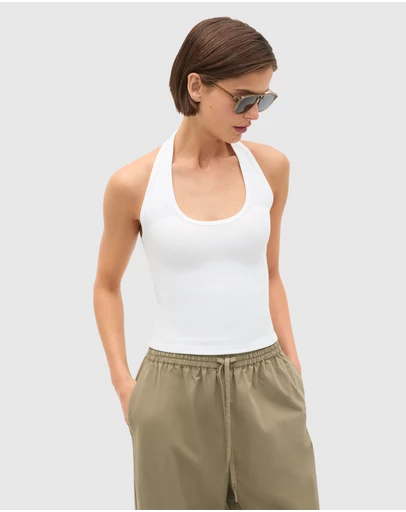 Seed Heritage - Halter Rib Scoop Neck Tank