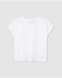 DKNY - Glossy Logo Short Sleeve T-Shirt - Kids-Teens