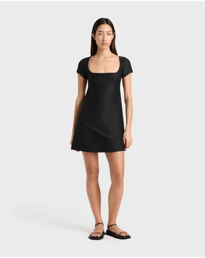 BONDI BORN - Bormio Round Neck Mini Dress