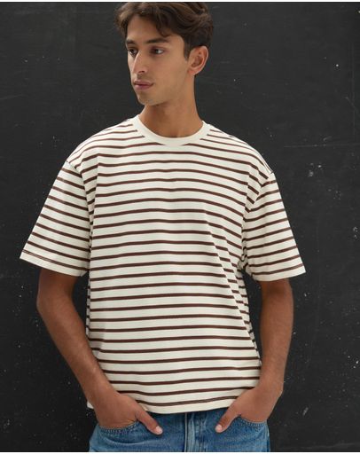 Ecru & Choc Stripe