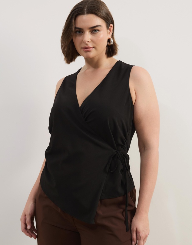 Atmos&Here Curvy - Ellie Wrap Waist Vest Top