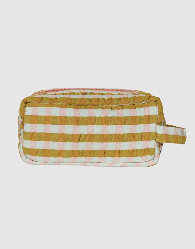 Mosey Me - Pink Quartz Seersucker Dopp Kit