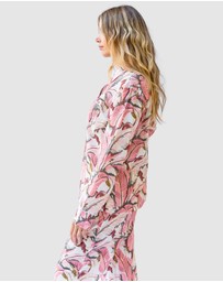 Sant And Abel - Women's Martinique® Pink Banana Leaf Long PJ Set