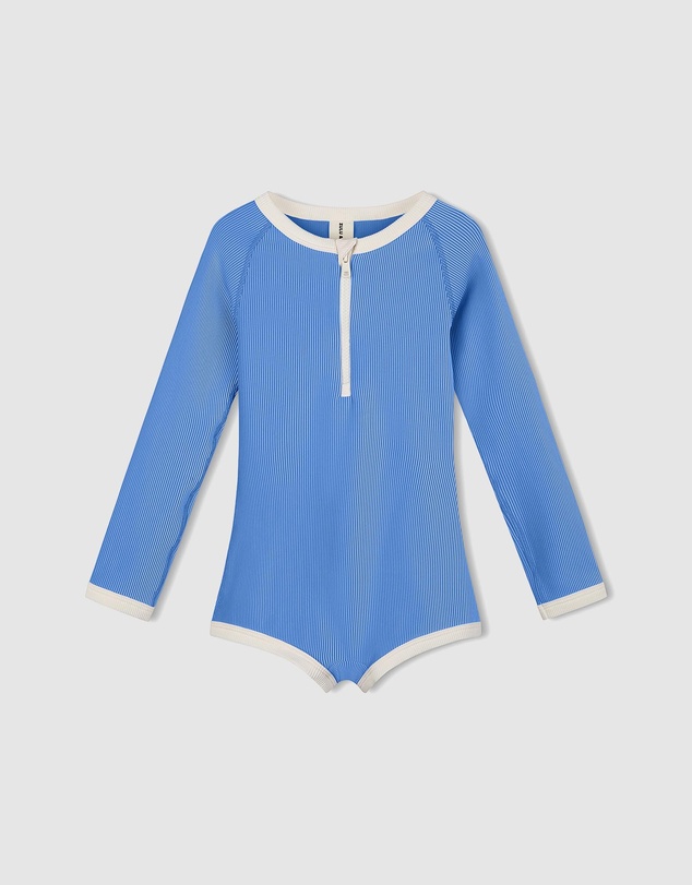 Zulu & Zephyr Mini - Mini Stripe Rib Rashie Onesie - Kids