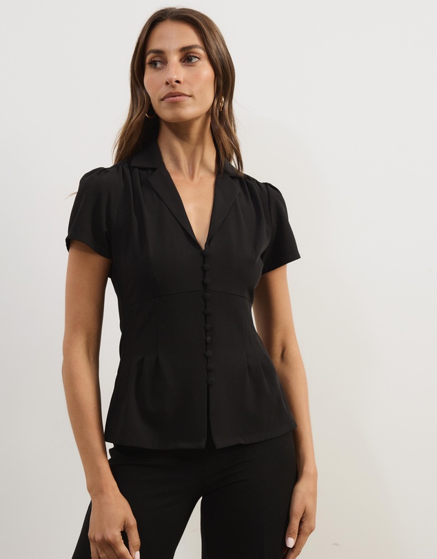 Atmos&Here - Emma Cap Sleeve Blouse