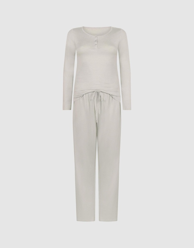 Hunkemoller - Long Henley Stripe Pyjama Set