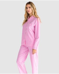Sant And Abel - Women's Hepburn Gingham Pink Long PJ Set