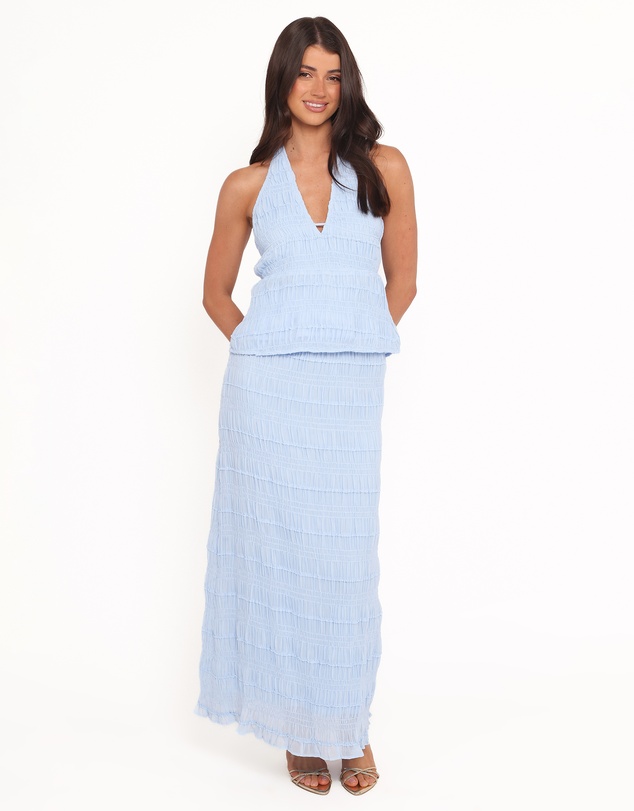 Petal & Pup - Zafira Textured Halter Top - Blue