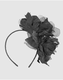 Fillies Collection - Large Black Flowers Headband