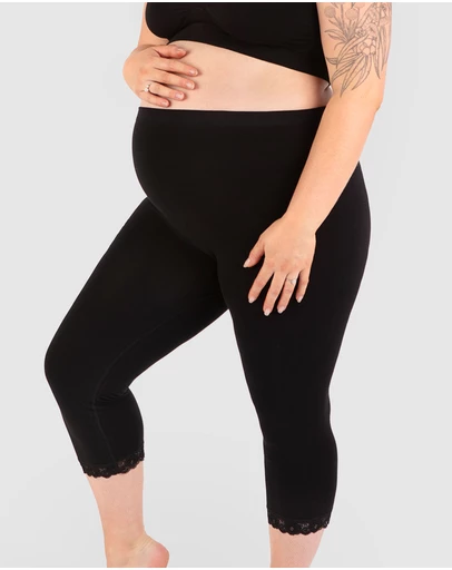B Free Intimate Apparel - Maternity Anti Chafing High Rise 3/4 Cotton Rich Leggings