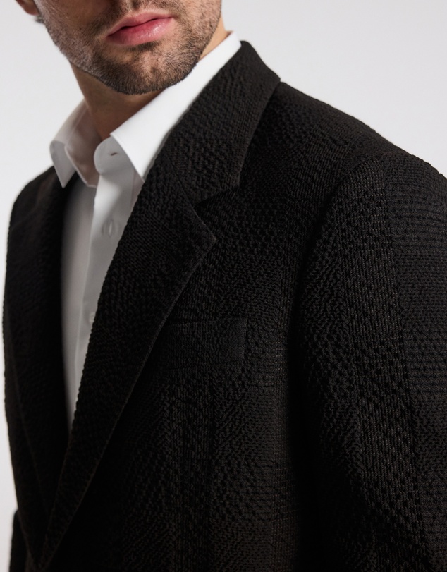 Calibre - Seersucker Check Blazer Chocolate