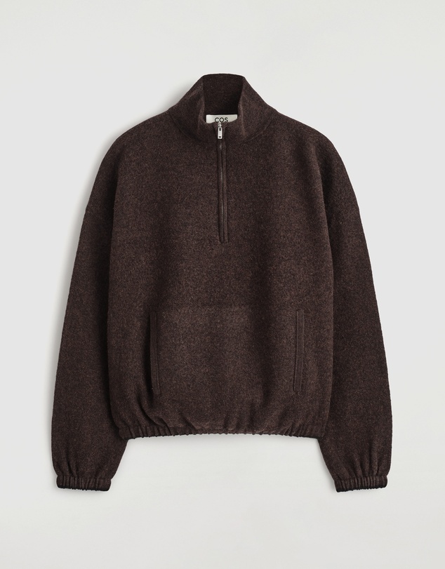 COS - Boiled Merino Wool Zip-Up Jumper
