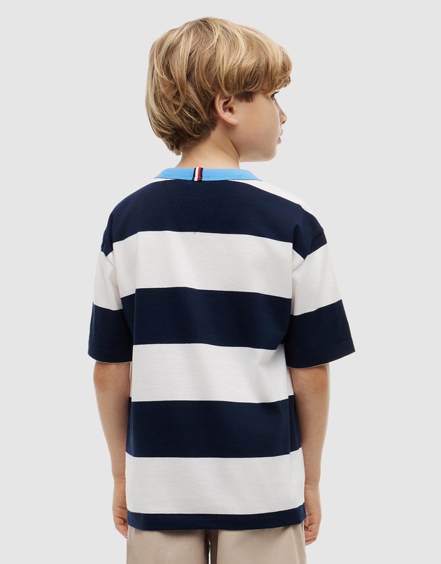 Tommy Hilfiger - Logo Embroidery Stripe Jersey T-Shirt - Kids