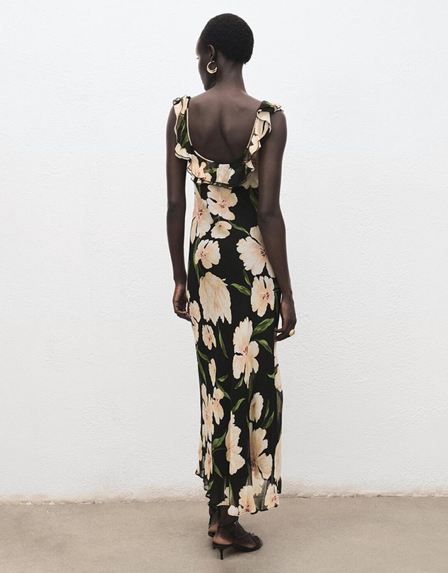 M.N.G - Floral-Print Dress With Ruffle Detail