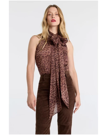 Bardot - Arlette Neck Tie Printed Top
