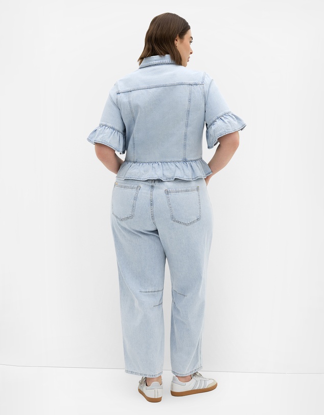 City Chic - Plus size Florence Crop Denim Jacket - light wash