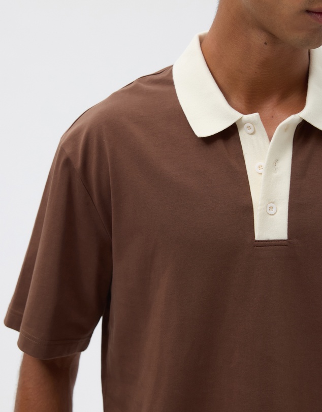 AERE - Organic Cotton SS Rugby Polo