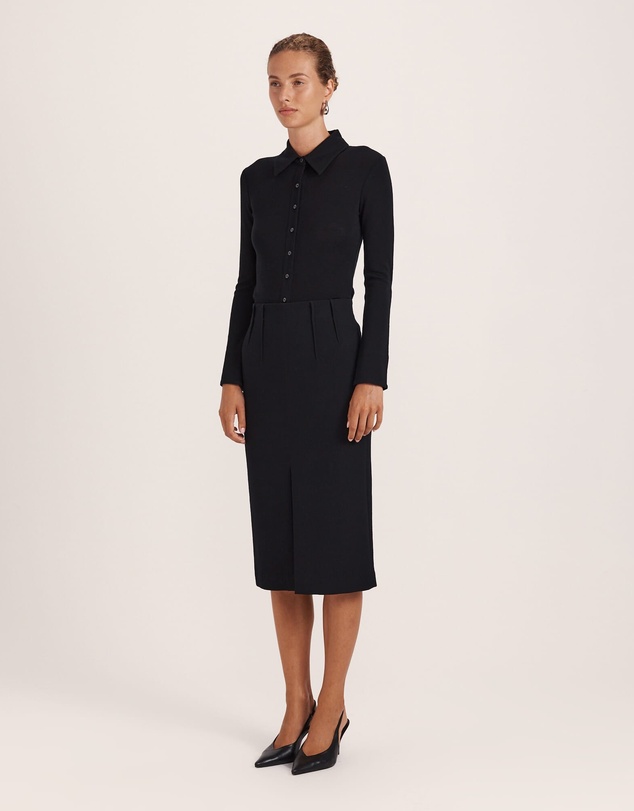 SABA - Raya Wool Crepe Pencil Skirt