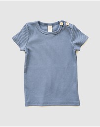 WITH LOVE FOR KIDS - BASICS Wide Ribbed Short Sleeve Top - Kids
