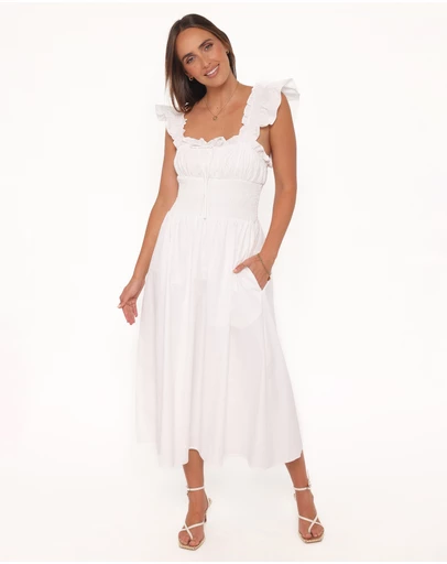 Petal & Pup - Bronte Midi Dress - White