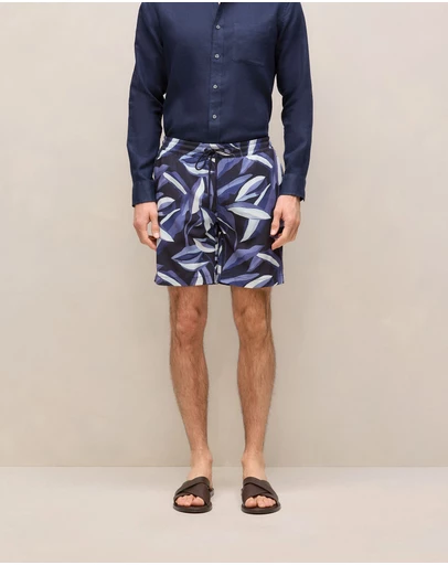 Trenery - Painted Leaf Swim Short in Navy