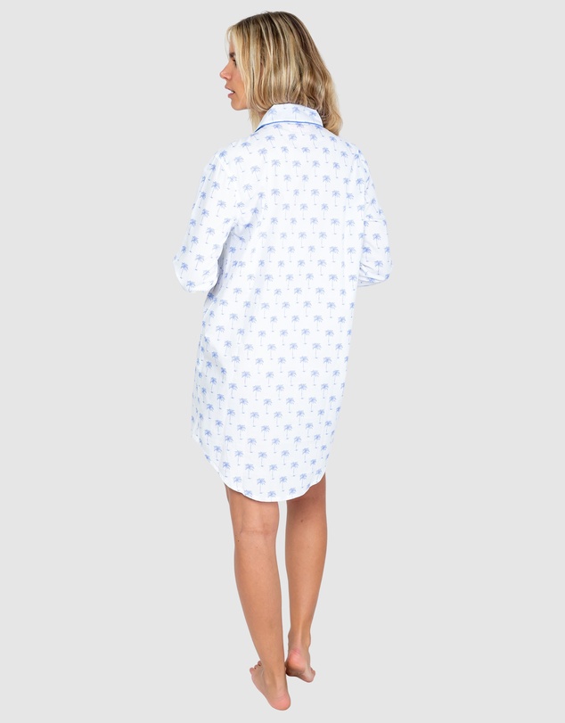Sant And Abel - Women's Blue Palm Tree Night Shirt