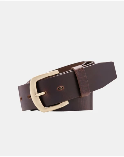 Buckle - Jumbuck. Australian Made Full Grain Natural Leather Belt. 38mm width.