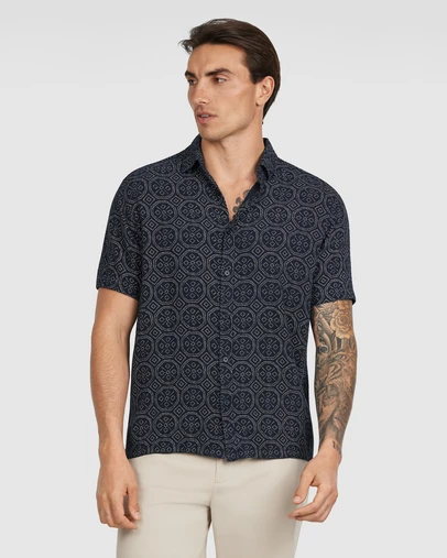 Tarocash - Bayan Textured Geo Shirt