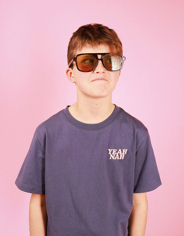 Skwosh - Yeah Nah Kids Slang Tee in Navy