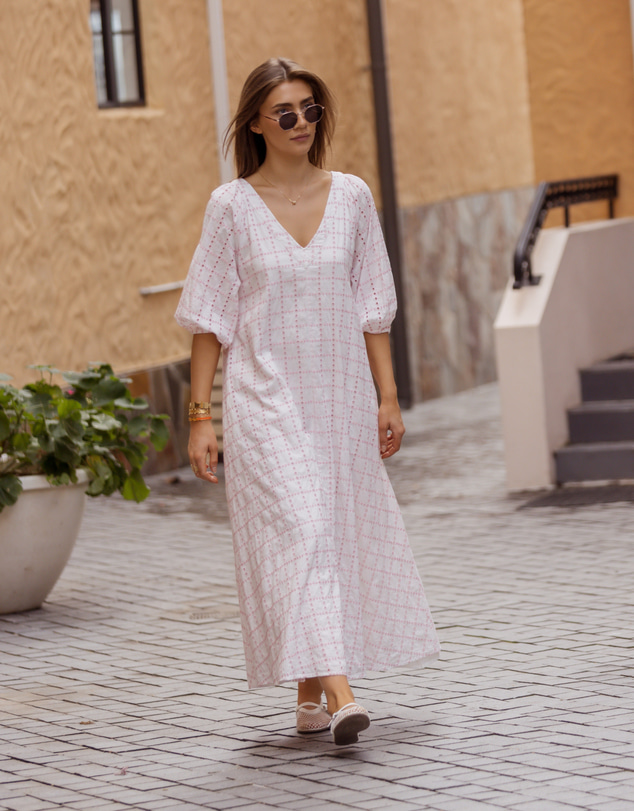 ALEXANDRA - Romi Maxi Dress White/Pink