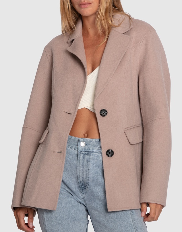 Belle & Bloom - Stuck On You Wool Blend Cinched Waist Blazer