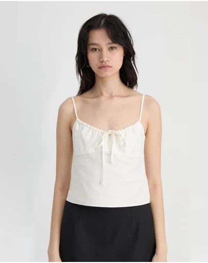 Madre Natura - Eucalyptus Tie Front Top
