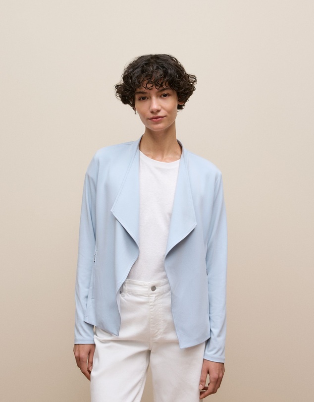 Trenery - Bamboo Viscose Blend Jacket in Soft Blue