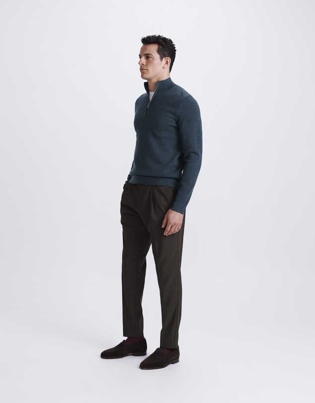 SABA - Franklin Quarter Zip Wool Knit Polo