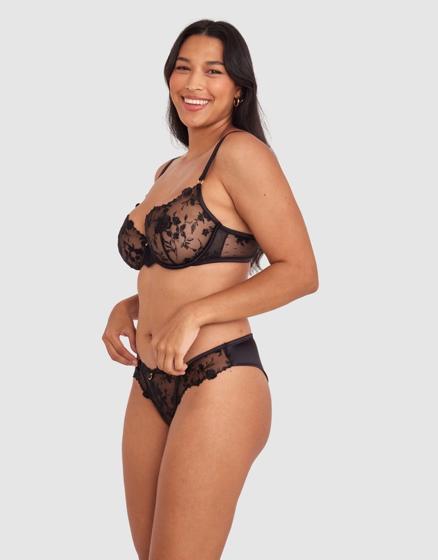 Bras N Things - Vamp All Yours High Leg Brazilian Knicker - Black