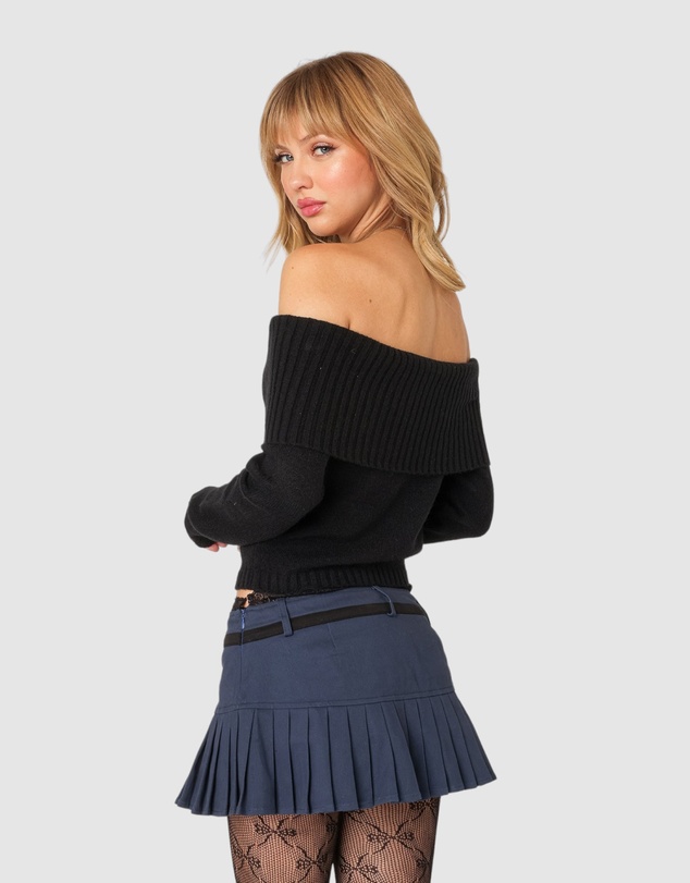 EDIKTED - Tamara Fold Over Knit Top