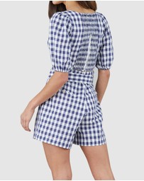 Amelius - Mallee Linen Gingham Crop Top