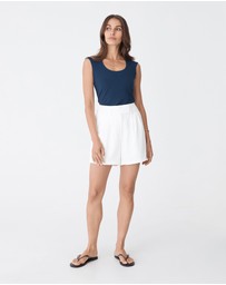 Forcast - Soho Rounded Square Neck Top