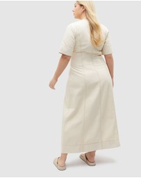Seed Heritage - Denim Panelled Midi Dress