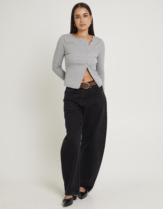 Subtitled - Maddy Button Asymmetric Top