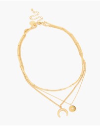Lovisa - Waterproof Gold Plated Stainless Steel Mixed Pendants Layered Necklace