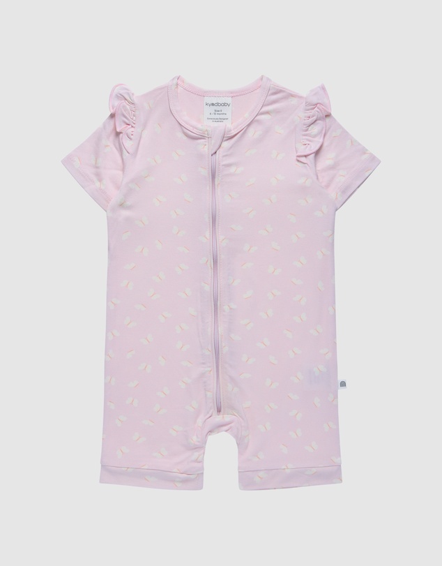 Kynd Baby - Frill Short Sleeve Onesie in Lilac Flutter